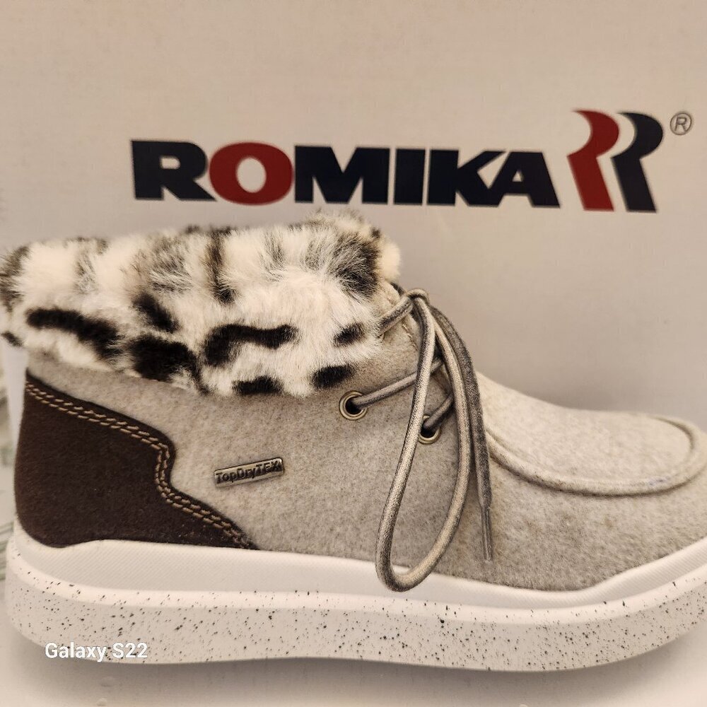 Romika Helsinki O3 Women's Gray Chukka Fur lined Boots Shoes Womens 37 US 6/6.5